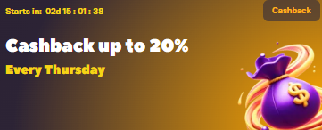 Kingdom Casino Cashback up to 20% Promotions