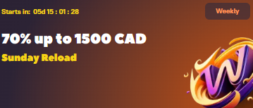 Kingdom Casino 70% up to 1500 CAD Promotions